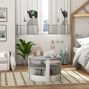 English Elm Qaba Kids 5-Piece Table And Chairs Set With Storage For Art, Crafts, Playroom, Nursery - Gray W2225P217322-GIGA