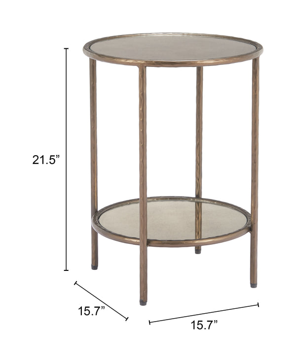 Zuo Modern Anelli Side Table In Bronze - Modern Elegance With Glass & Steel For Versatile Home Décor Solutions Bronze Glass,Steel 110535-zuo-modern