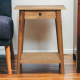 English Elm Solid Wood Woven Solid Wood End Table