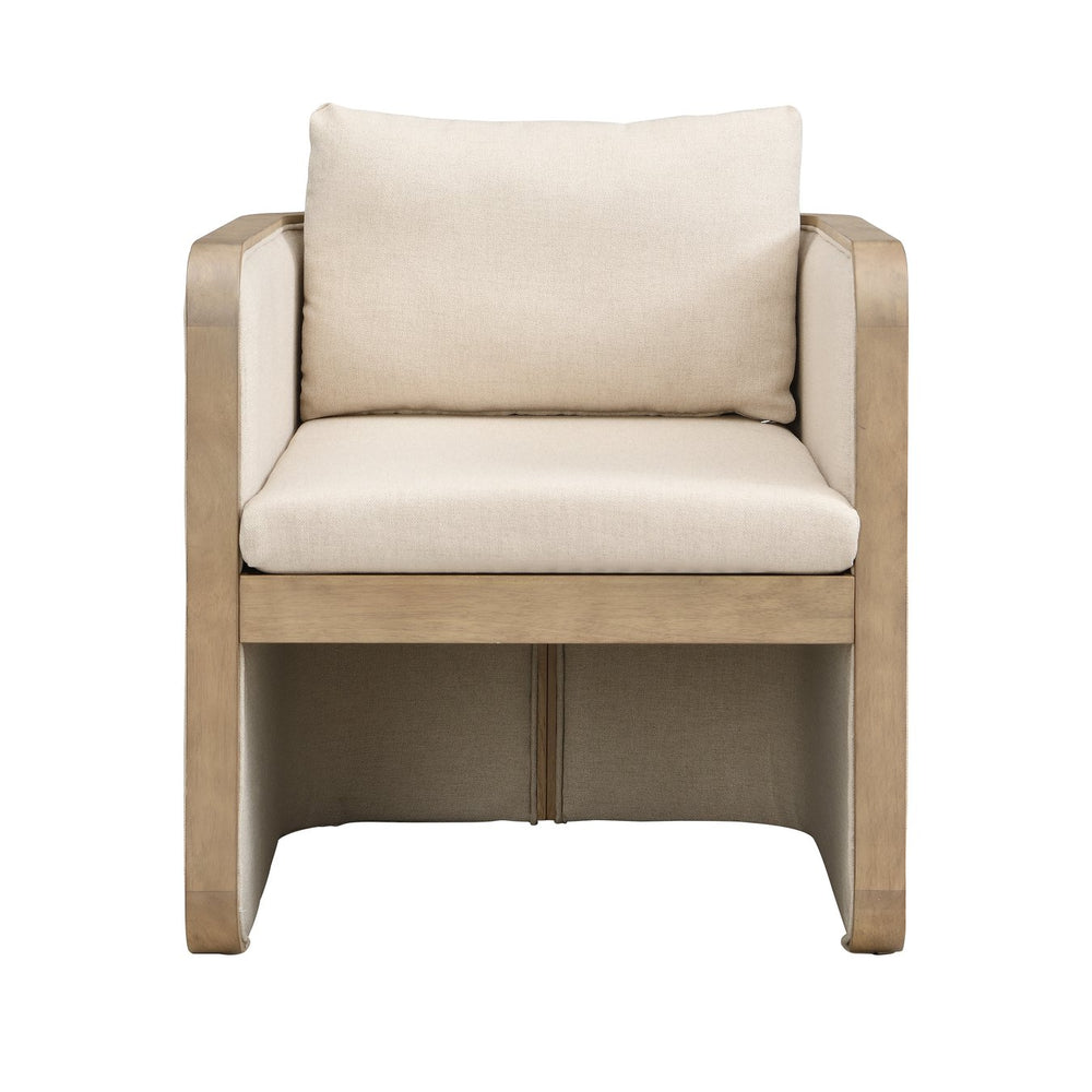 English Elm 25.25" Boucle Upholstered Accent Dining Chairs Mid-century Rubberwood Frame Set of 2 N771P392217M