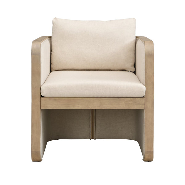 English Elm 25.25" Boucle Upholstered Accent Dining Chairs Mid-century Rubberwood Frame Set of 2 N771P392217M