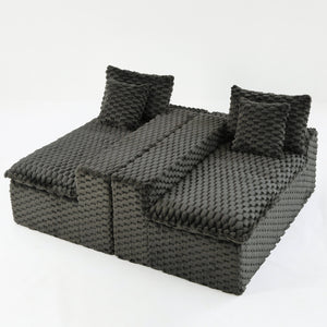 English Elm Luxury Turtle Velvet Multifunctional Sofa - Modular 4-Seat Design, Ergonomic Sponge Cushions, 400lbs Capacity, Stylish Living Room Centerpiece W3371S00035