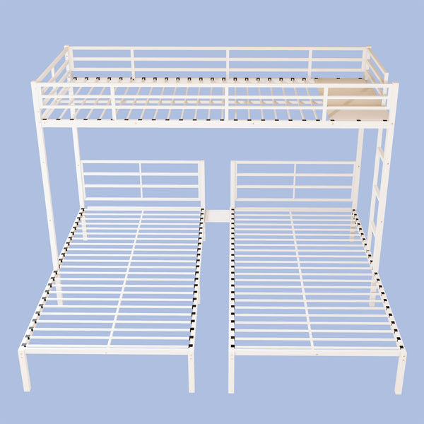 English Elm Triple Metal Bunk Bed for Kids Shared Rooms Separates Into Three Twin Beds W5635S00004