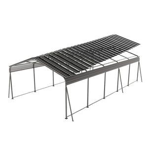 English Elm Campcraft Double Vehicle Steel Carport Uv Protected Snow Rated Outdoor Shelter W1598S00025
