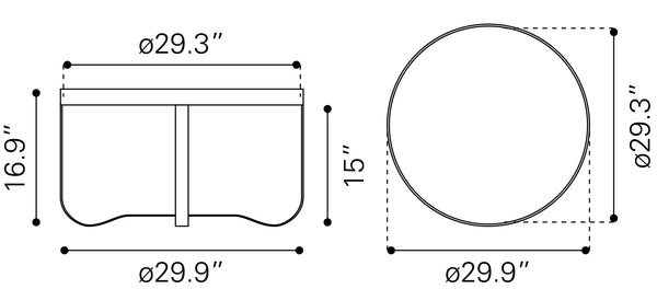 Vannes Coffee Table Brass 109839 Zuo Modern