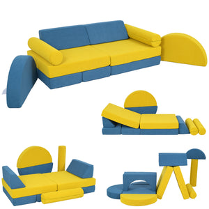 English Elm Qaba 14 Piece Modular Foam Play Couch Convertible Kids Floor Sectional Sofa W2225P249711