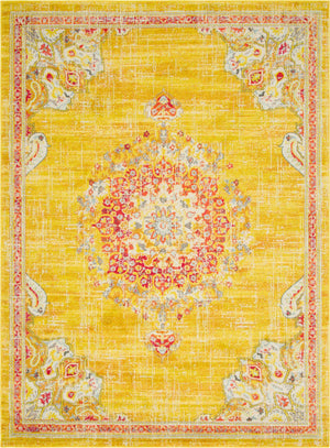 Unique Loom Penrose Alexis Machine Made Medallion Rug Gold, Brown/Gray/Ivory/Light Blue/Orange/Red 9' 0" x 12' 0"