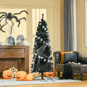English Elm Homcom 6Ft Slim Pencil Douglas Fir Christmas Tree – Realistic, Easy Assembly, Versatile Black Decor W2225P229705
