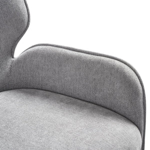 English Elm Alicia Sculptural Wraparound Upholstered Dining Chair with Curved Sled Base for Modern Rooms Gray B2736P464806