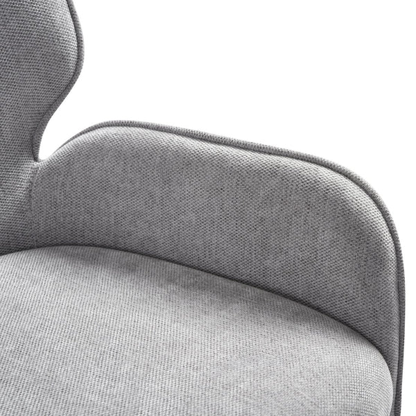 English Elm Alicia Sculptural Wraparound Upholstered Dining Chair with Curved Sled Base for Modern Rooms Gray B2736P464806