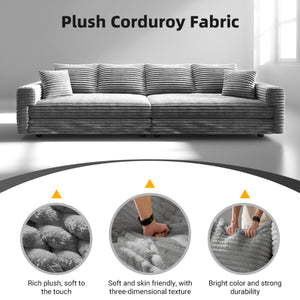 English Elm 82.6"upholstered Velvet Chesterfield Sofa with Button Tufting Nailhead Trim Rolled Arms Grey W1885S00350