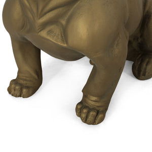 English Elm Christopher Knight Home® - DOG French Bulldog Garden Sculpture Cast Stone Outdoor Accent with Antique Wash, Durable Charm Gold 70293.00RUSGLD