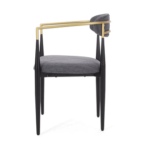 English Elm Christopher Knight Home® - Dining Chair Set Of 2 - Modern Charcoal Upholstered Chairs With Gold Accents For Chic Dining Spaces N771P249346C