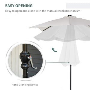 English Elm Outsunny 9' X 7' Solar Led Patio Umbrella With Tilt & Crank - Perfect For Garden, Deck, Pool & Beach W2225P174133-GIGA
