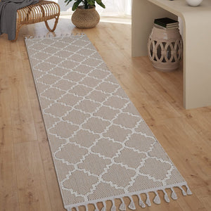 English Elm Loom & Luxe Ivory Trellis Area Rug 2X8 – Durable, Stain-Resistant Indoor/Outdoor Runner For High-Traffic Homes B335P289600