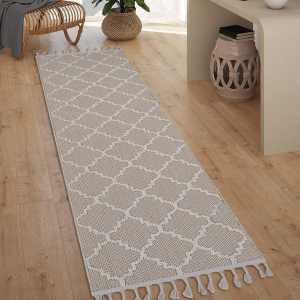English Elm Loom & Luxe Ivory Trellis Area Rug 2X8 – Durable, Stain-Resistant Indoor/Outdoor Runner For High-Traffic Homes B335P289600