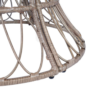 English Elm Durable Outdoor Round Acacia Wood Wicker Dining Table Seats Six Patio Entertainer Brown N770P345268D