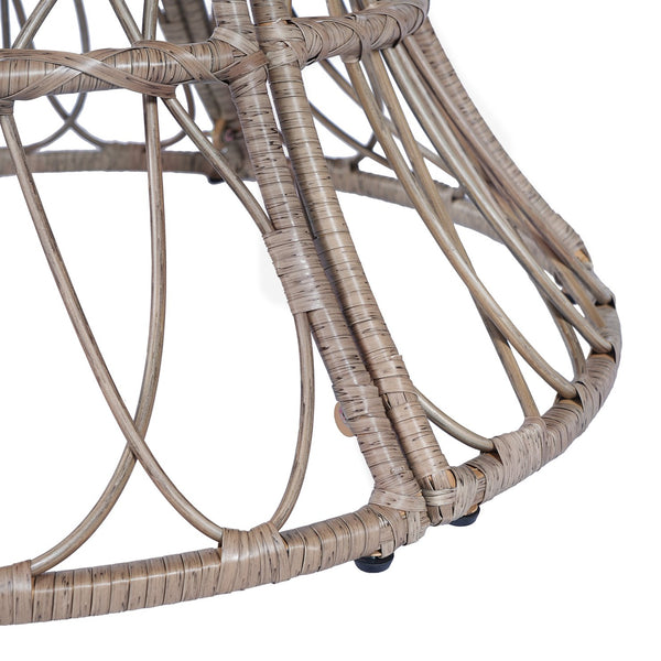 English Elm Durable Outdoor Round Acacia Wood Wicker Dining Table Seats Six Patio Entertainer Brown N770P345268D