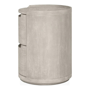 English Elm Modern Matte Two-drawer Nightstand with Dovetail Joints and Felt-lined Storage Light Gray B2741P431070