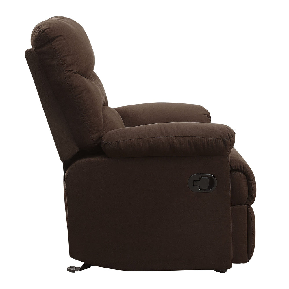 English Elm Chocolate Pillow Top Arms Recliner - Tufted Back, Microfiber Comfort, Motion Recline for Lounging Bliss B062P189118