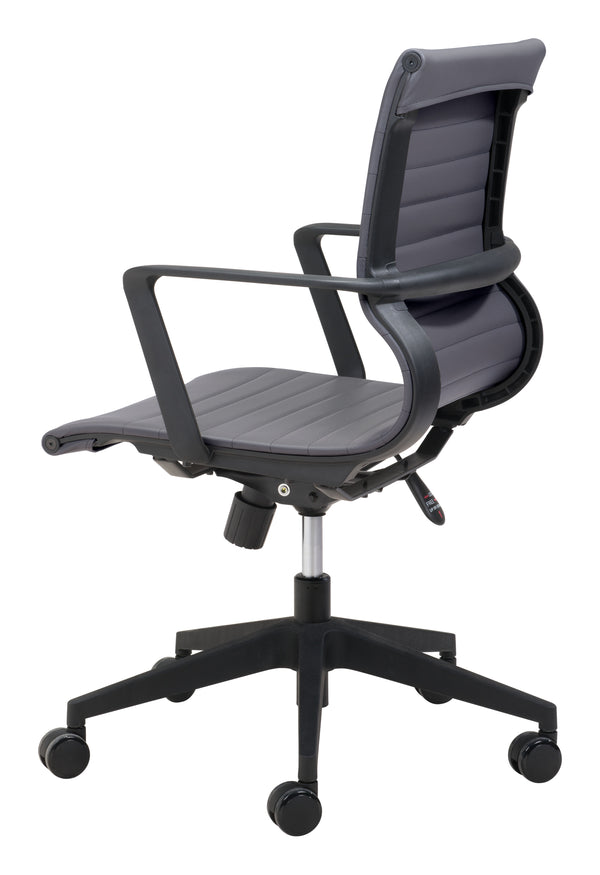 Zuo Modern Stacy Modern Office Chair In Dark Gray - Ergonomic Design With Rolling Base & Locking Tilt Feature Gray 100% Polyurethane,Steel,Nylon 110961-zuo-modern