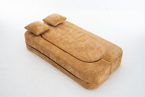 English Elm 3 Seater Convertible Sofa Bed with Chenille Upholstery and High-Density Sponge for Superior Comfort and Support Camel T3903P379833