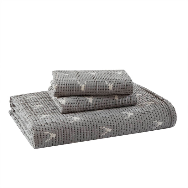 English Elm 3 Luxe Matelassé Coverlet Set Full/Queen with Two Standard Shams – Lightweight Polyester, Textured Elegance Grey 18.7 L x 14.76 W x 5.32 H B035P366540