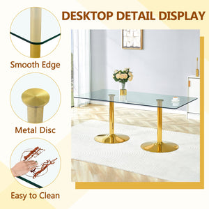 English Elm Scalable Extendable Dining Set with Wood Grain Table and Gray Linen Chairs 8 Piece Dark Gray,Gold,Transparent W1151S04562