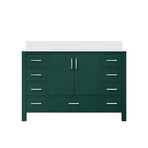 English Elm Green 48 in. Bath Vanity with Cultured Marble Top, Solid Wood, Soft-Close Drawers & Ample Storage B2731P259070
