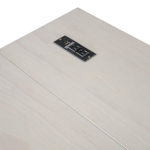 English Elm Queen Murphy Wall Bed with Usb Ports Storage Drawers and Cabinet Style Panel Front White N708S00006AAK