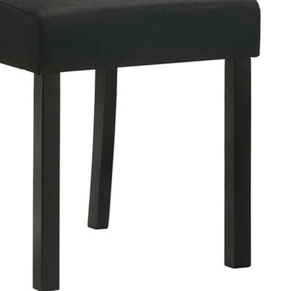 English Elm Syon Fabric Upholstered Dining Chair Set of 4 Matte Black Wood Frame Modern B056P417075