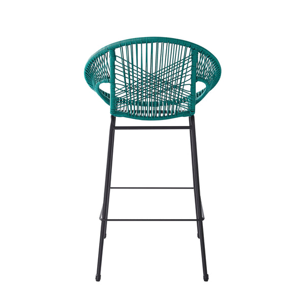 English Elm Christopher Knight Home® - Ferrara Outdoor Faux Wicker Barstool Set of 2 — Ergonomic PE Rattan Seating with Iron Frame, Durable Teal N775P266222T