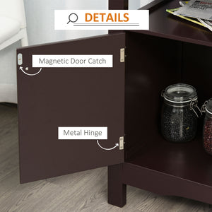 English Elm HOMCOM Espresso Sideboard Buffet Cabinet with Drawer & Removable 12-Bottle Wine Rack, Sturdy MDF Storage (45.75"W) W2225P173874