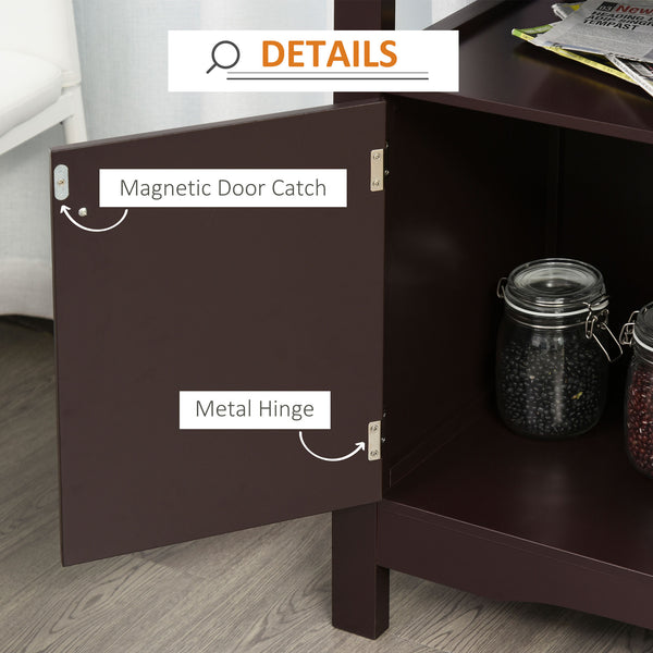 English Elm HOMCOM Espresso Sideboard Buffet Cabinet with Drawer & Removable 12-Bottle Wine Rack, Sturdy MDF Storage (45.75"W) W2225P173874