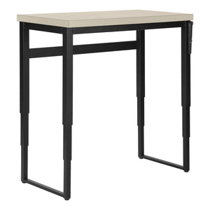 English Elm Computer Desk - Adjustable Height Standing Workstation, Modern Beige Laminate & Black Metal Frame B2710P219894