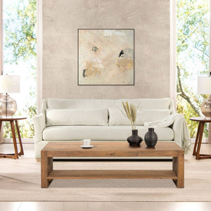 English Elm Jennifer Taylor Home - Ada 83" Flared Arm Contemporary Sofa with Removable Covers, 3-Layer Foam Bench, Lumbar Pillow, Flax White Linen B2719P238347