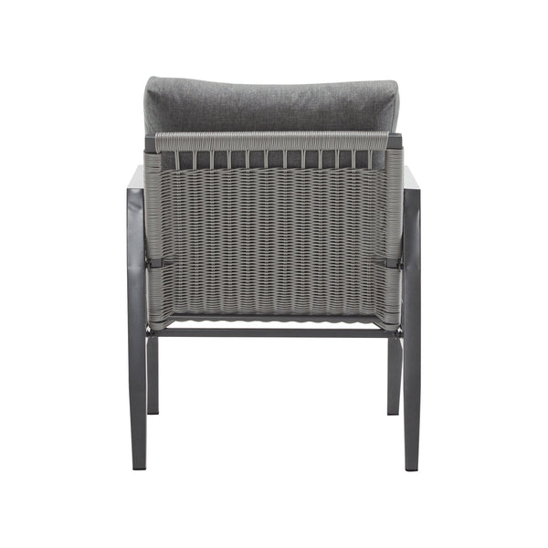 English Elm Christopher Knight Home® - [Set Of 2] Gray Aluminum Lounge Chairs With Plush Cushions And Modern Rope Accents For All Spaces N767P237034G_2