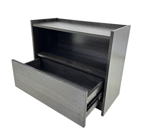 English Elm Robin Nightstand Dark Gray – Space-Saving Modern Wood Bedside Table with Smooth-Glide Drawer & Raised Edges for Secure Lamps, Phones, Essentials B040P385096