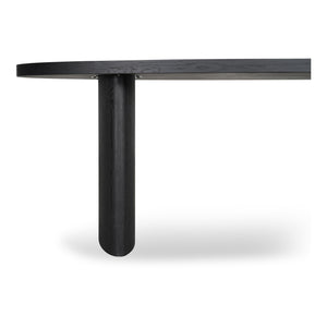 English Elm William Herringbone Oak Veneer Dining Table Seats Six Contemporary Black Finish B2769S00015