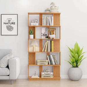 English Elm 31.5" Tall 5-tier Mdf Bookcase Slim Open Shelving Unit for Office Bedroom Living Room Dark Oak W2899P444153