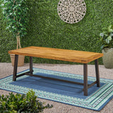 Christopher Knight Home® - Noble House - Carlisle Outdoor Eight Seater Wooden Dining Table, Teak and Rustic Metal Finish