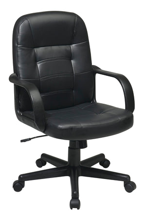 OSP Home Furnishings Bonded Leather Mid-back Executive Chair with Lumbar Support and Pneumatic Height Adjust EC3393-EC3