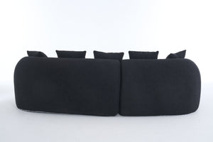 English Elm New Modular Chenille Sectional with Deep Curved Chaise and High-density Foam Seating W2231S00054