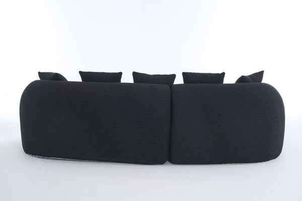 English Elm New Modular Chenille Sectional with Deep Curved Chaise and High-density Foam Seating W2231S00054