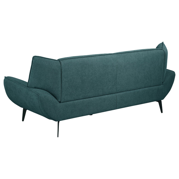English Elm Logan Teal Blue 3-Piece Sofa Set: Modern Wingback Design With Plush Comfort & Sleek Metal Legs B062S01269