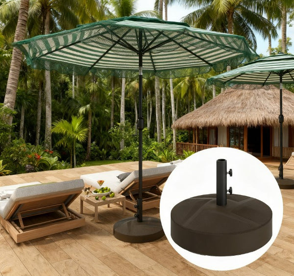English Elm Holder Hdpe Fillable Patio Umbrella Base with Dual Knobs for Secure Outdoor Anchoring T3971P425830