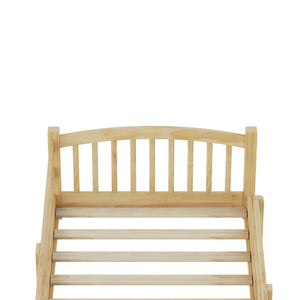 English Elm Twin Montessori Floor Bed Solid Pine Frame with Safety Guardrails for Kids Bedroom Natural N733P400298N