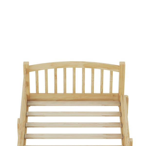 English Elm Twin Montessori Floor Bed Solid Pine Frame with Safety Guardrails for Kids Bedroom Natural N733P400298N