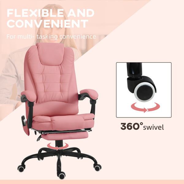 English Elm 7-point Vibrating Massage Chair High Back Pu Leather Recliner with Footrest for Home Office T3971P408682