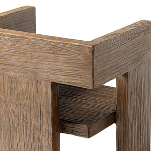English Elm Avenel Reclaimed Elm Sculptural Accent Chair Wabi-sabi Solid Wood Architectural Statement Brown B2719P474444